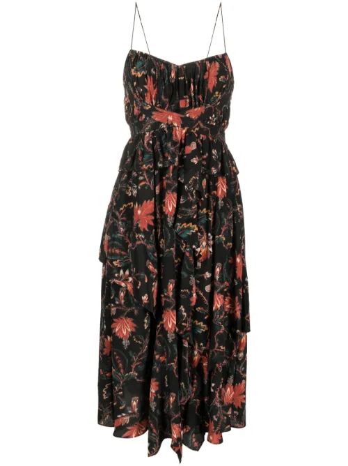 Robe en soie Renata à imprimé Obsidian - Ulla Johnson - Modalova