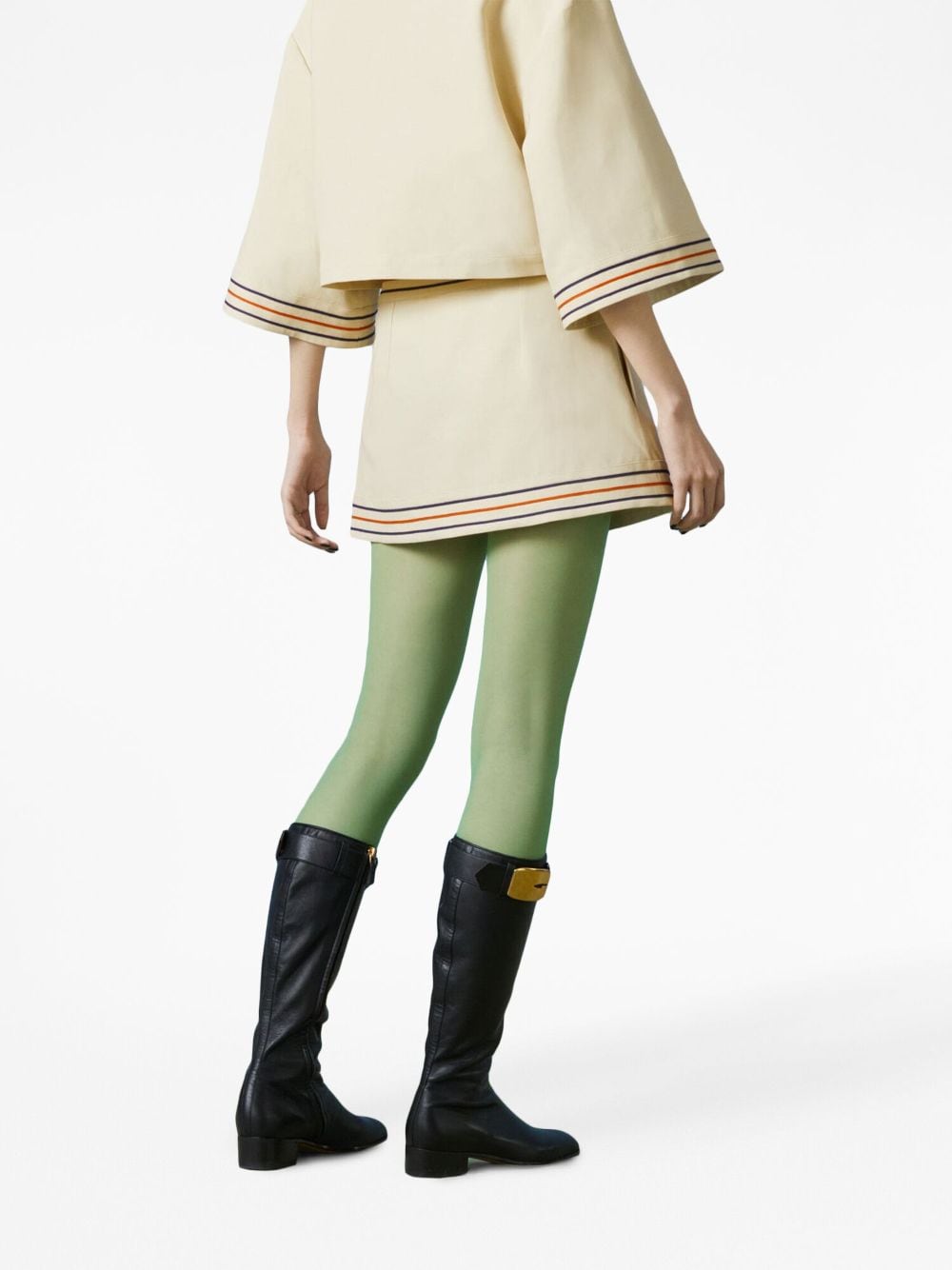 Shop Gucci Striped-border Mini Skirt In Neutrals