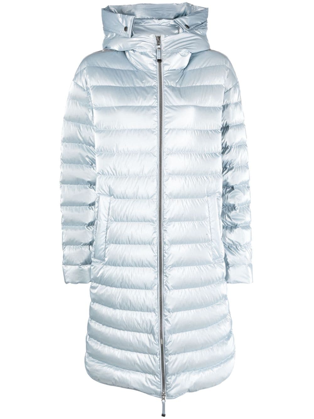 Parajumpers Quilted Hooded Puffer Coat In Blue