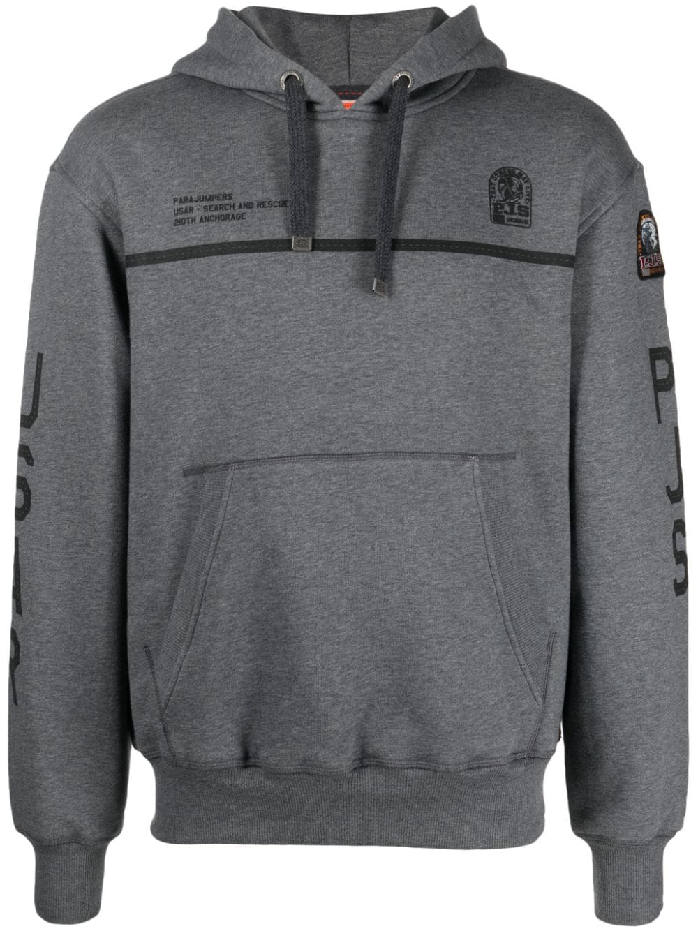Parajumpers Overlod Logo-patch Hoodie In Grey