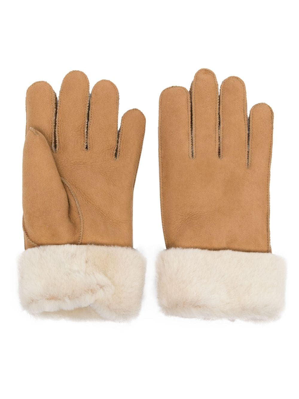 Parajumpers Logo-patch Shearling Gloves In Brown