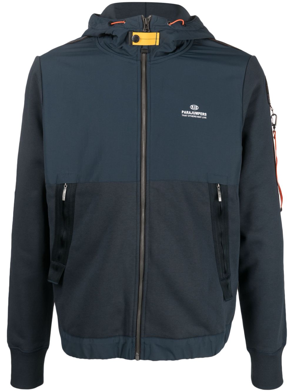 Parajumpers Trident Logo-print Hooded Jacket In Blue