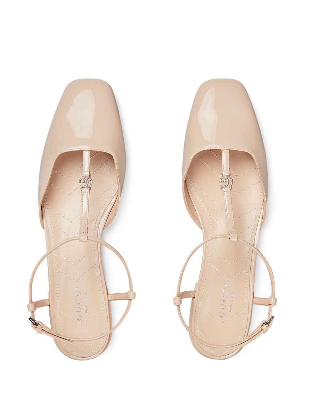 Shop Gucci Double G Leather Ballerina Shoes In Pink