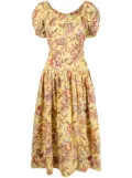 Ulla Johnson Golda floral-print midi dress - Yellow