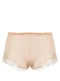 Carine Gilson Calais Caudry-lace silk shorts - Neutrals