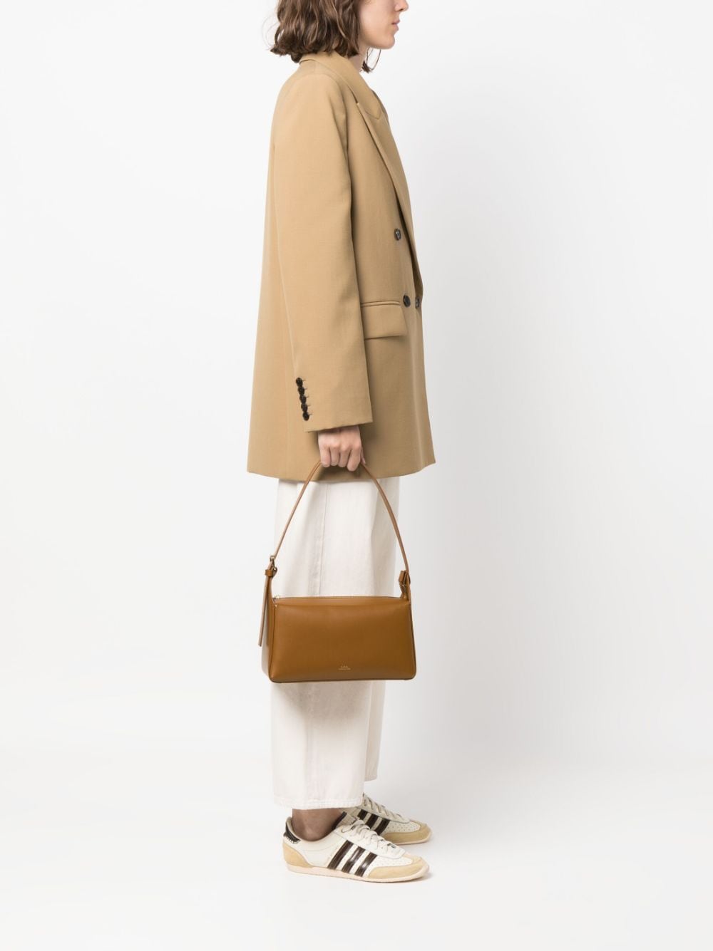 A.P.C. Virginie leather shoulder bag - Bruin