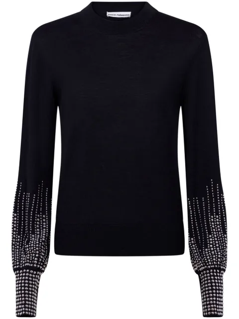 Rabanne stud-cuffs wool jumper