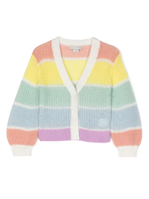 Stella McCartney Kids cárdigan de punto a rayas