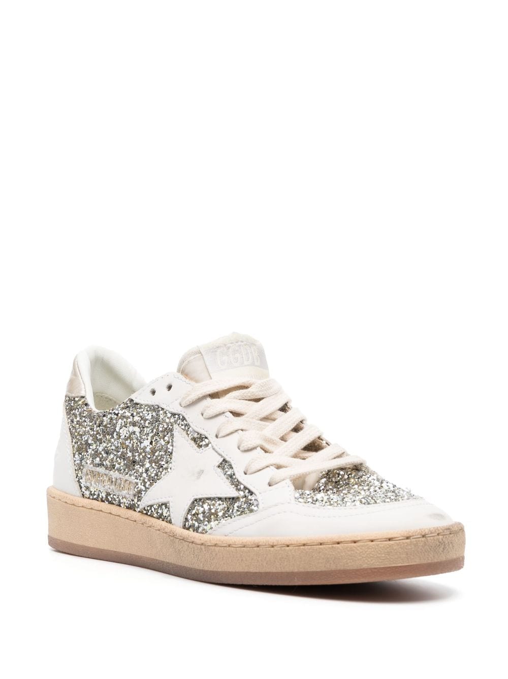 Golden Goose Ball Star glitter low-top sneakers - Wit