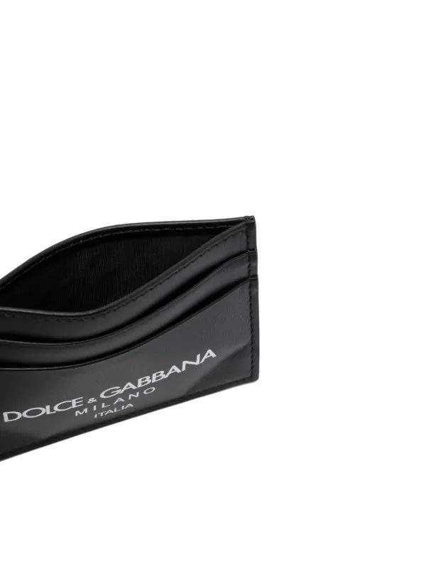Leather Card Holder With Logo/ブラック/Dolce & Gabbana Dolce & Gabbana logo-print Leather Card Holder | Black