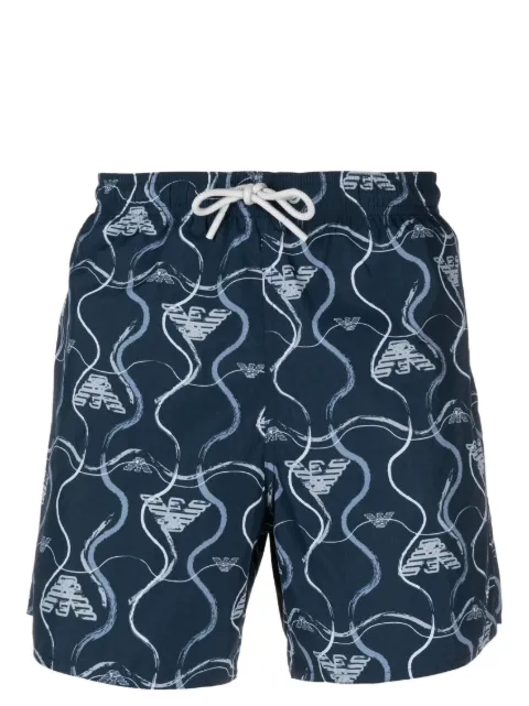 Emporio Armani - logo-print detail swim shorts