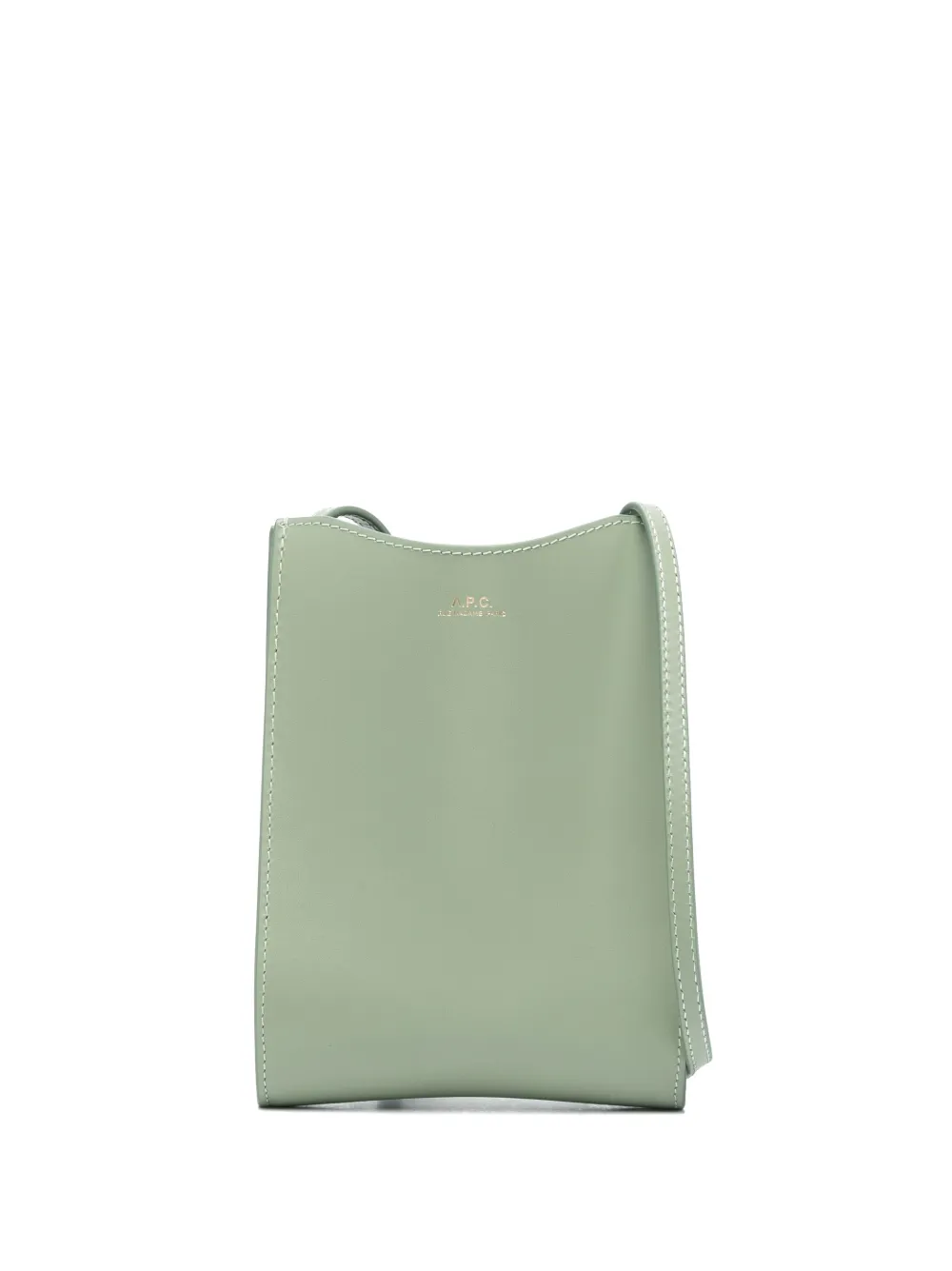 Apc Open-top Leather Crossbody Bag In Green