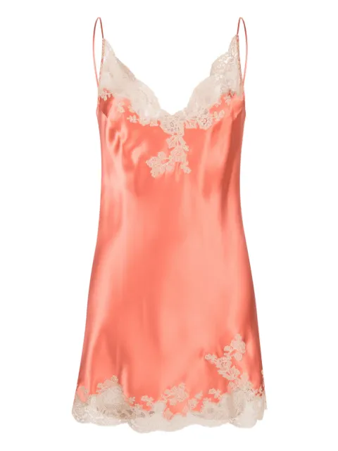 Carine Gilson Calais-Caudry lace-trim silk slip dress