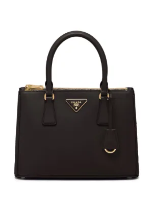 Beautiful Woman Handbag Marked Prada Milano Dal 1913 Black Leather w/wood  handle