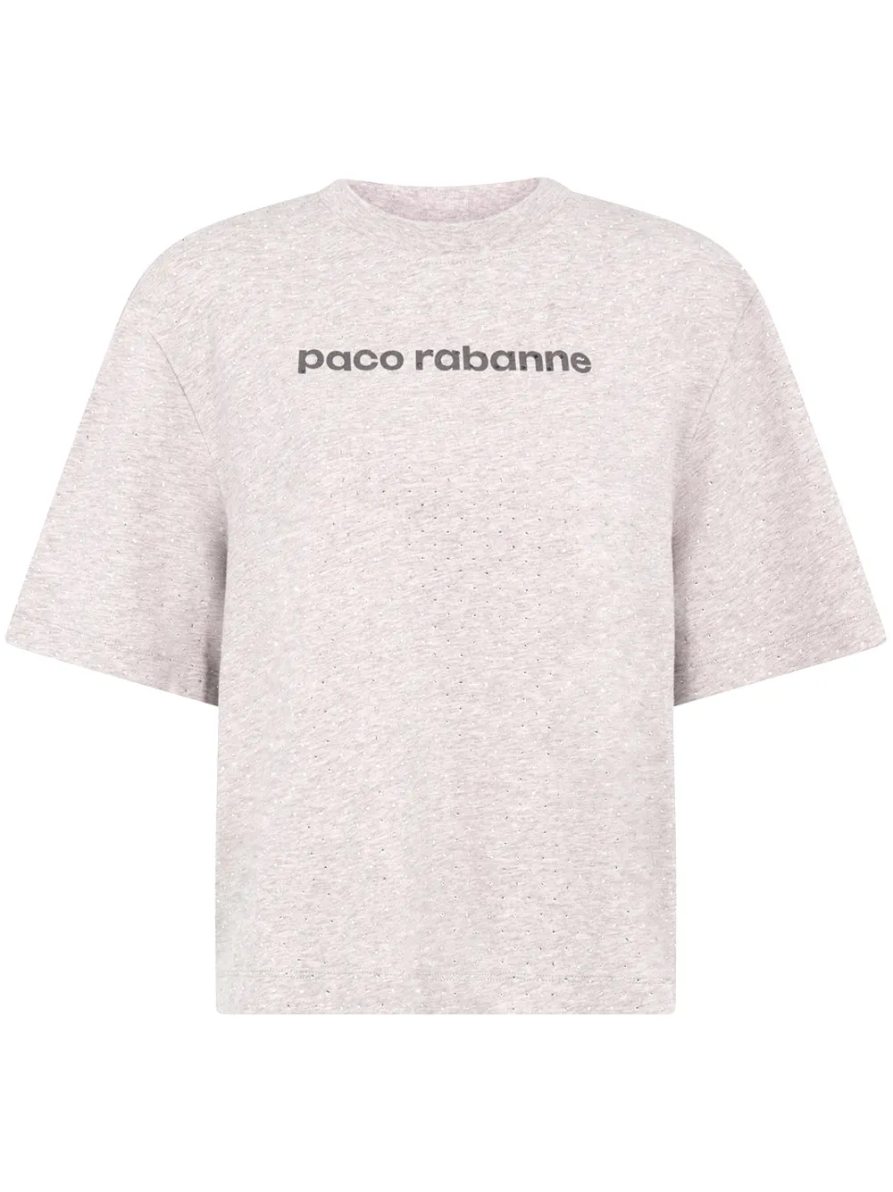 Paco Rabanne Logo-print Rhinestone T-shirt In Grey