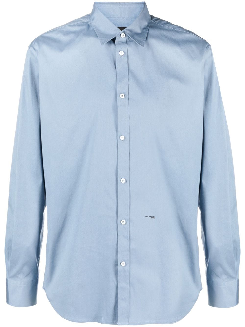 Dsquared2 Long-sleeved Cotton Shirt In Blue