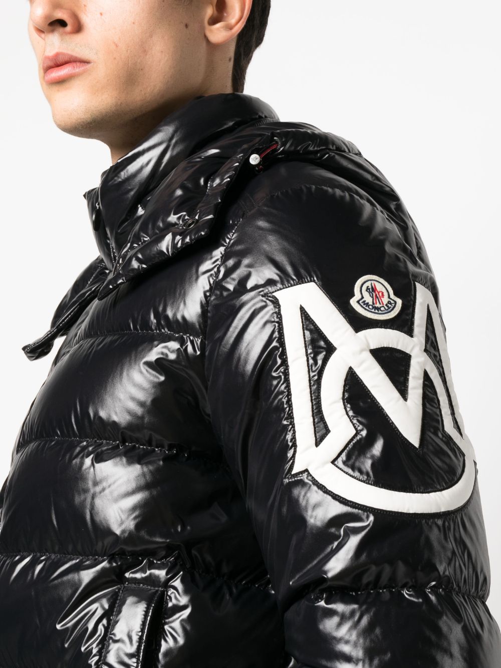 Moncler logo-badge Hooded Jacket - Farfetch