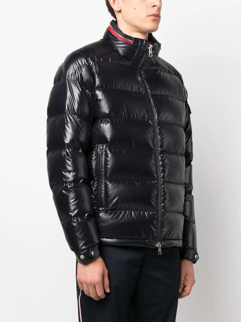 Shop Moncler Logo-patch Padded Jacket In Black