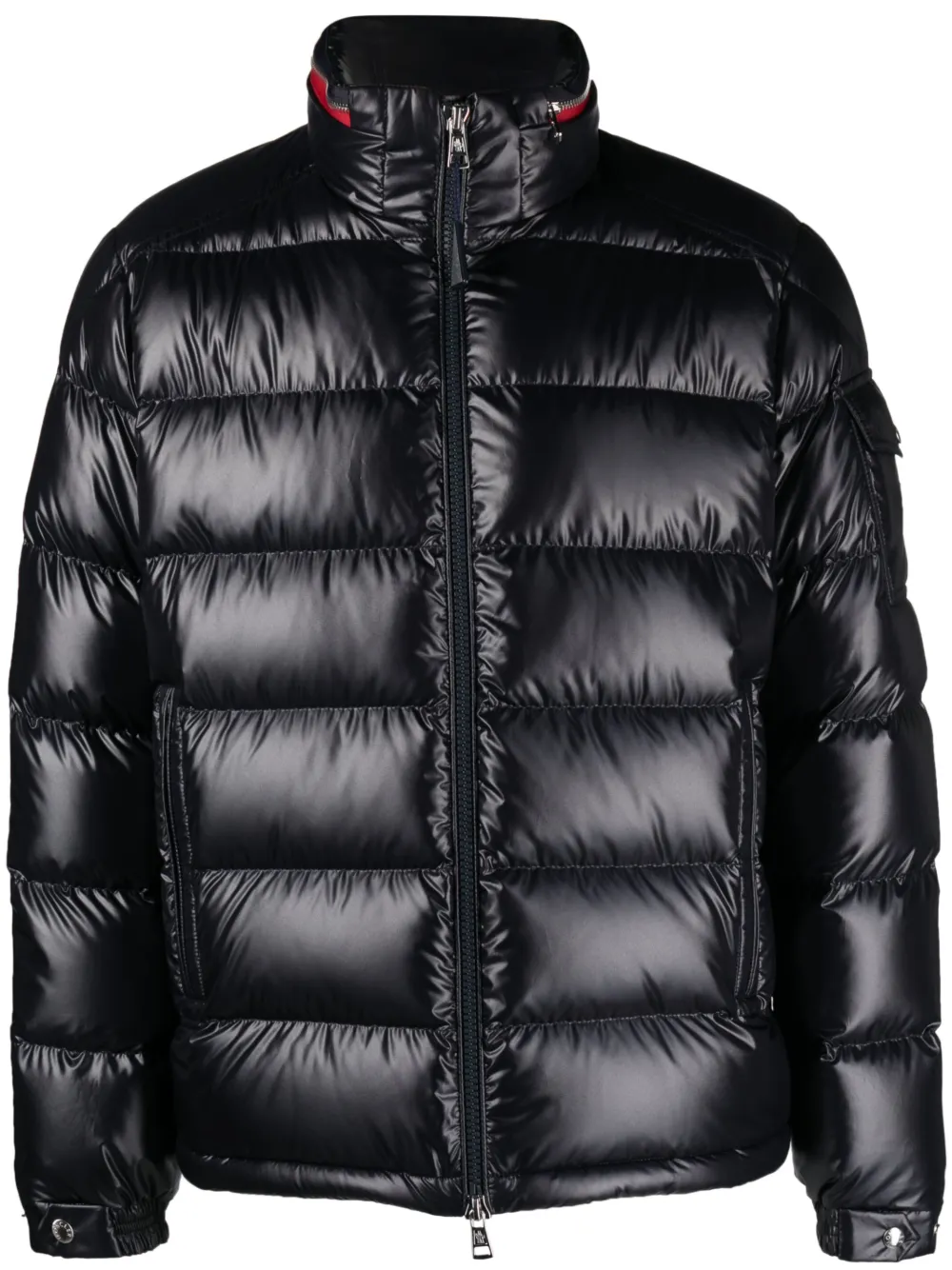 Shop Moncler Logo-patch Padded Jacket In Black