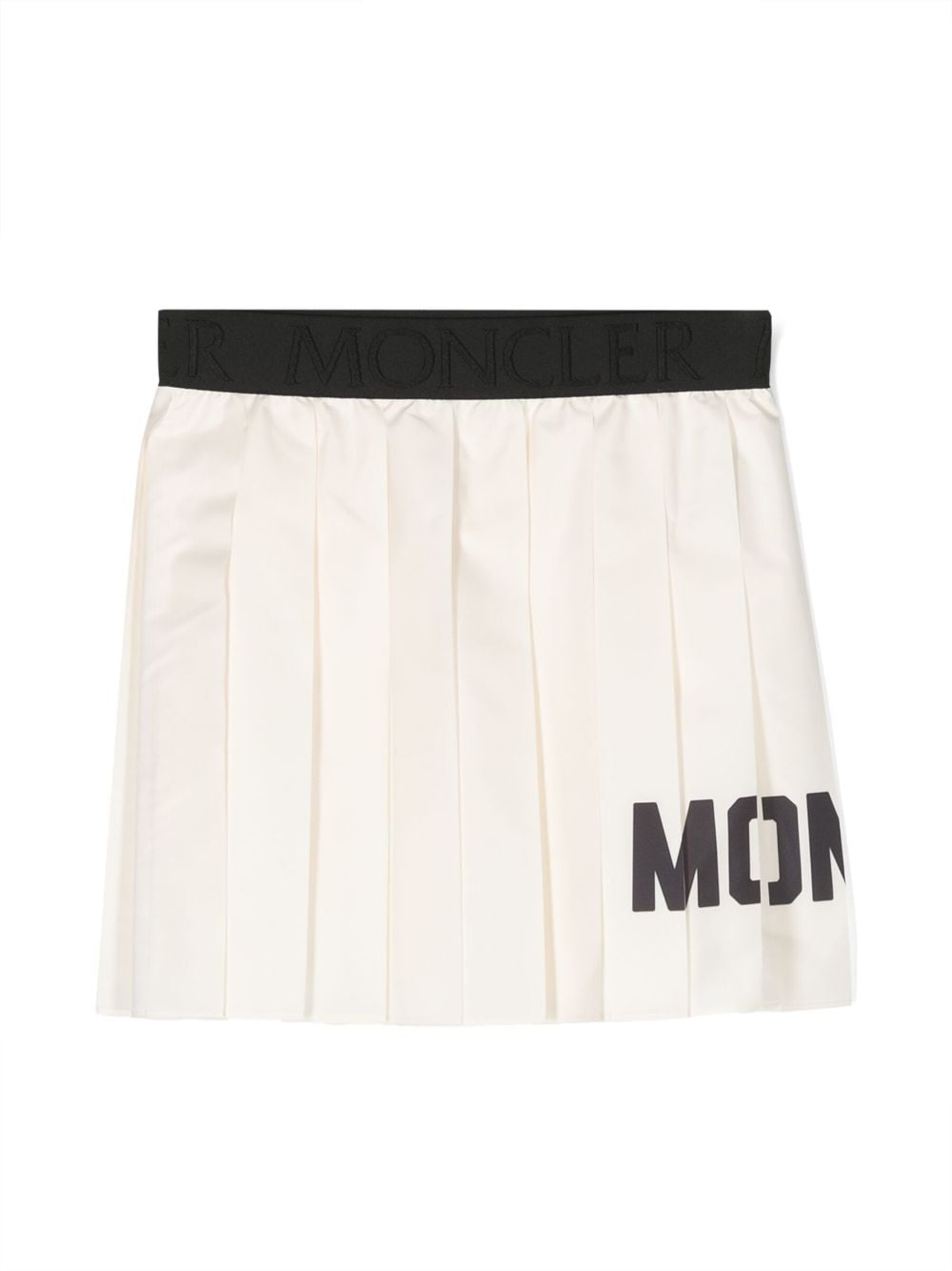 Moncler Enfant logo print pleated mini skirt - Neutrals