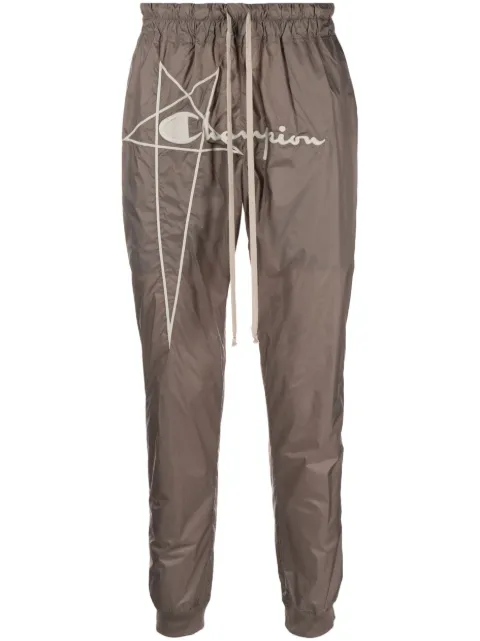 Rick Owens X Champion - embroidered-logo tapered-leg track pants