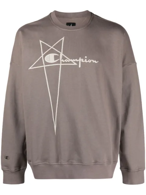 Rick Owens X Champion embroidered-logo organic-cotton jumper
