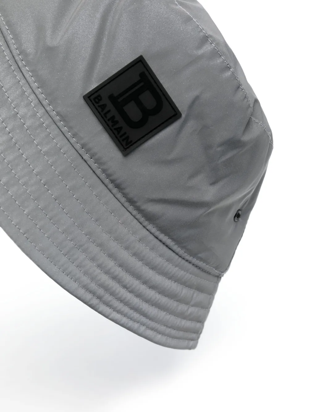 Balmain Kids logo-patch bucket hat - Grijs