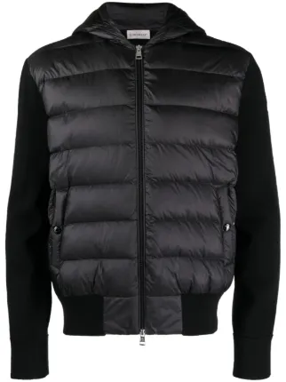Moncler logo patch Padded Fleece Jacket Farfetch