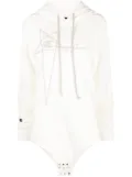 Rick Owens X Champion logo-embroidered cotton hoodie - White