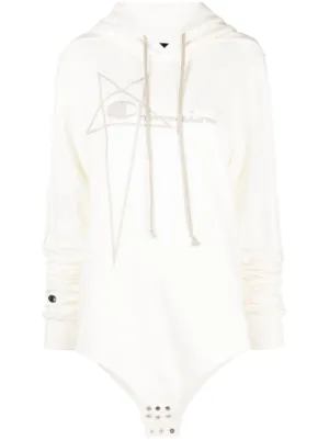 Rick Owens DRKSHDW Collage Gimp Hoodie | White | FARFETCH