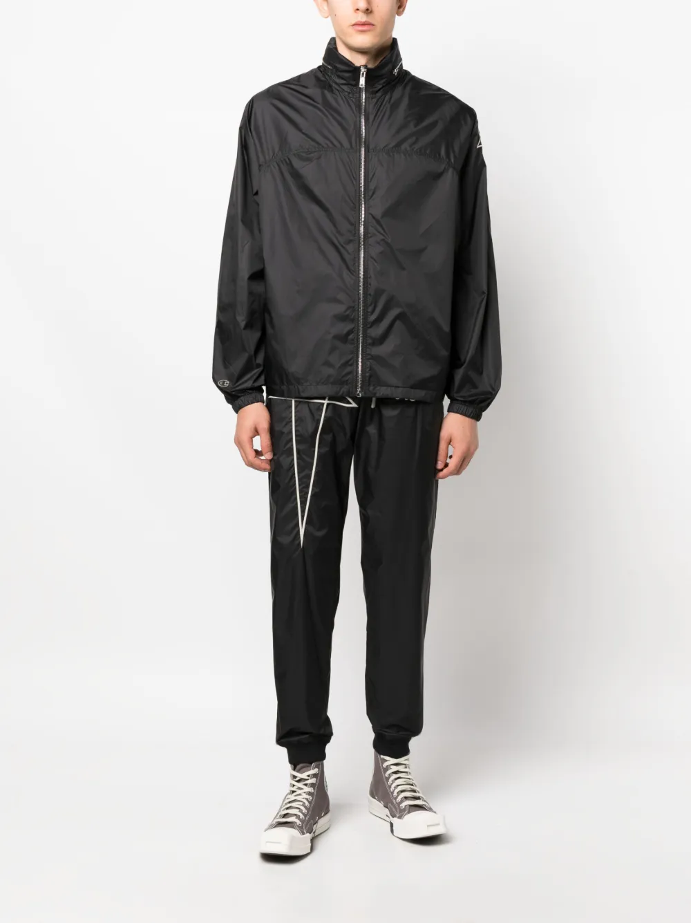 Rick Owens X Champion embroidered-logo drawstring-waist track pants - Zwart