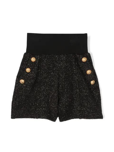 Balmain Kids - elasticated-waistband straight-leg shorts