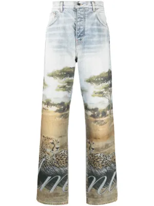 AMIRI Aloha Boro straight-leg Jeans | Blue | FARFETCH