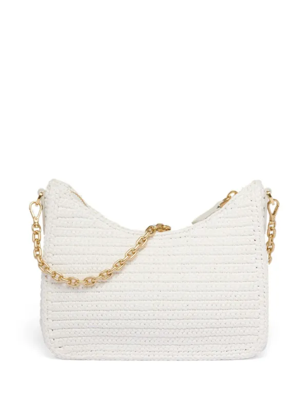 Prada Re-Edition crochet-knit Shoulder Bag White FARFETCH LB