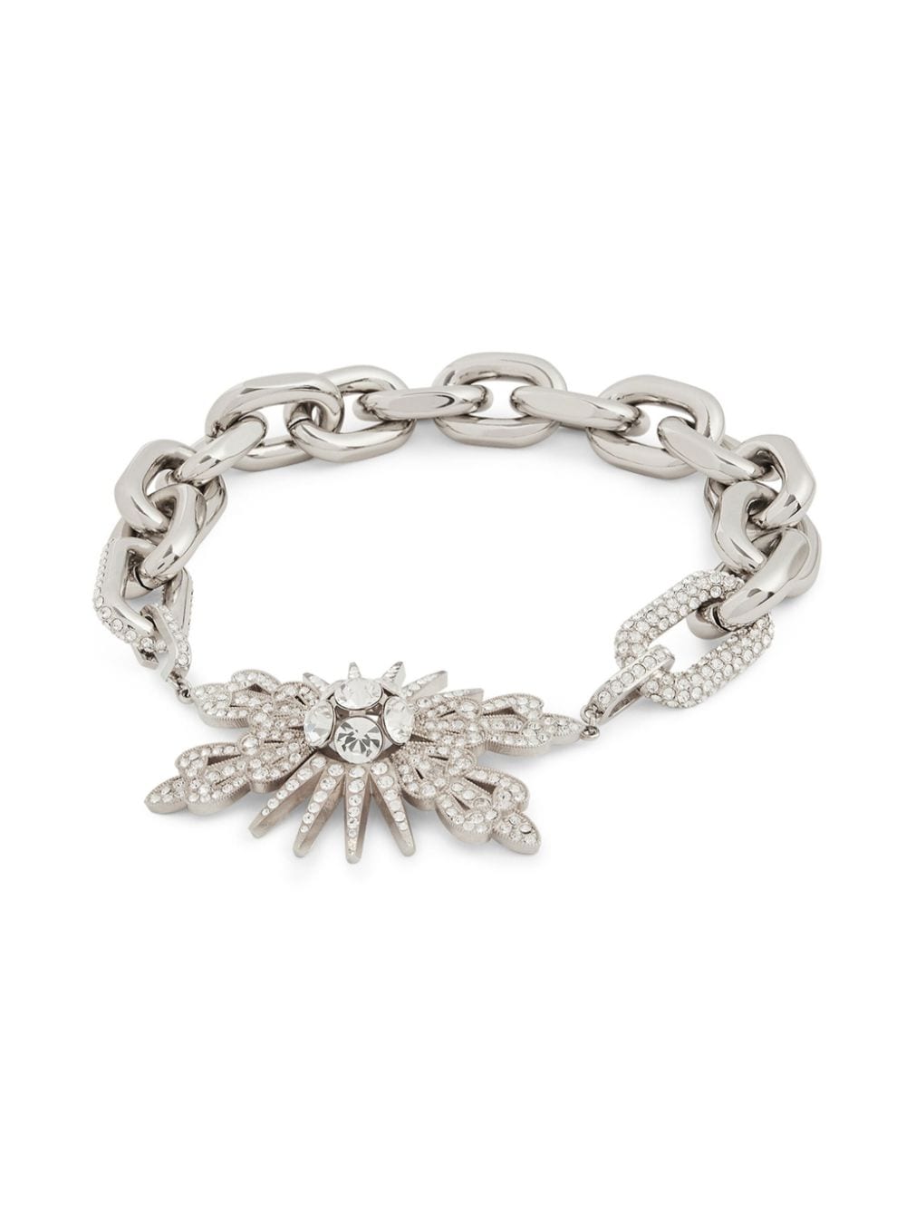 Shop Rabanne Crystal-embellished Necklace In Silver