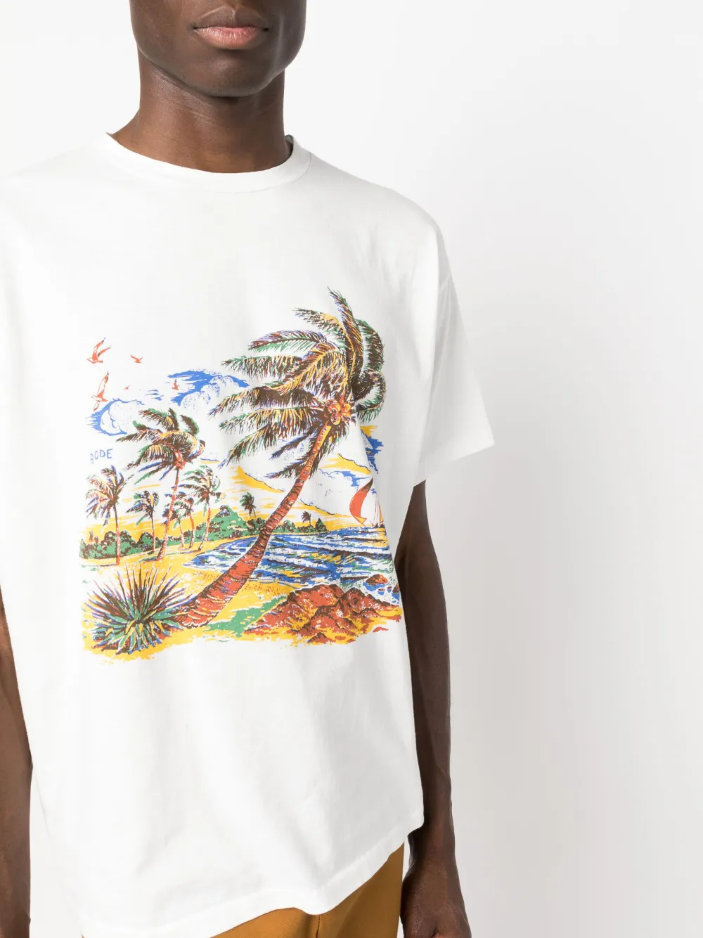 Bode White Island T-shirt In White