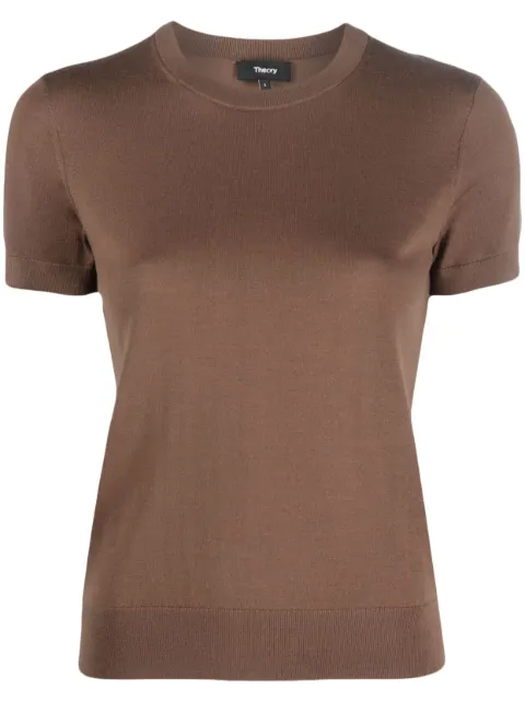 Theory fine-knit wool-blend top