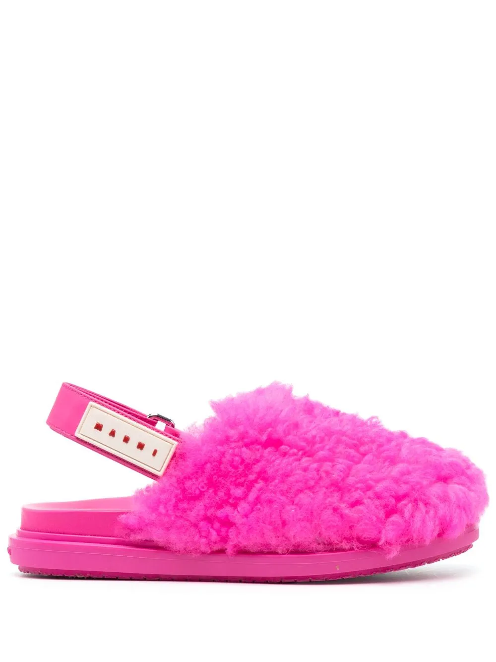 Marni Starlight Pink Logo Patch Sandals In Pink