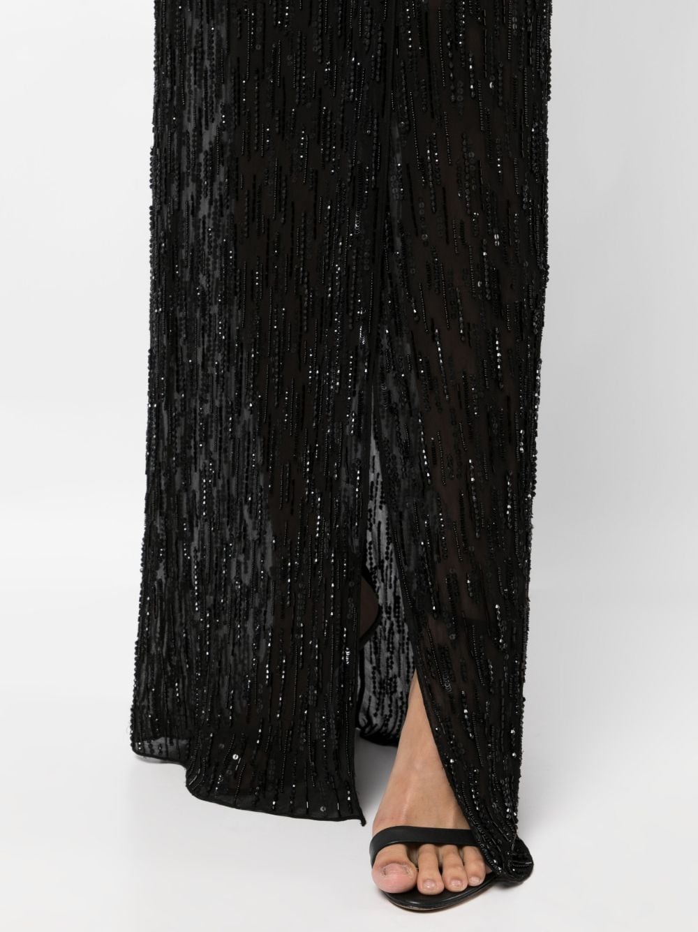 Shop Jenny Packham Ava Embellished Gown In Black