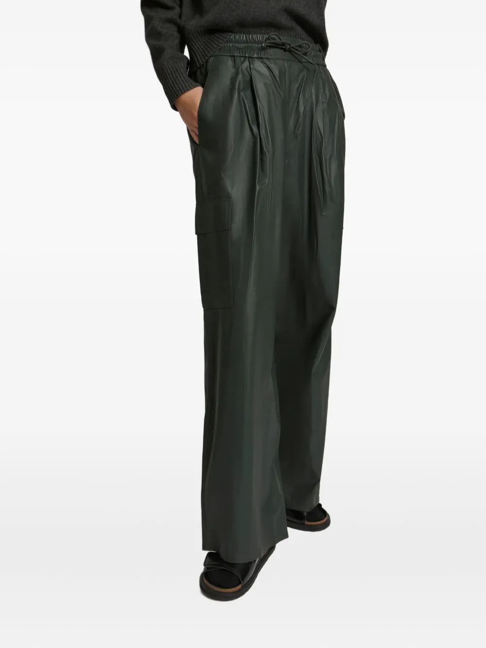 Yves Salomon pleated cargo trousers | Green | Image 1