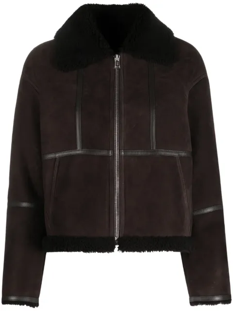 Yves Salomon shearling-trim suede jacket