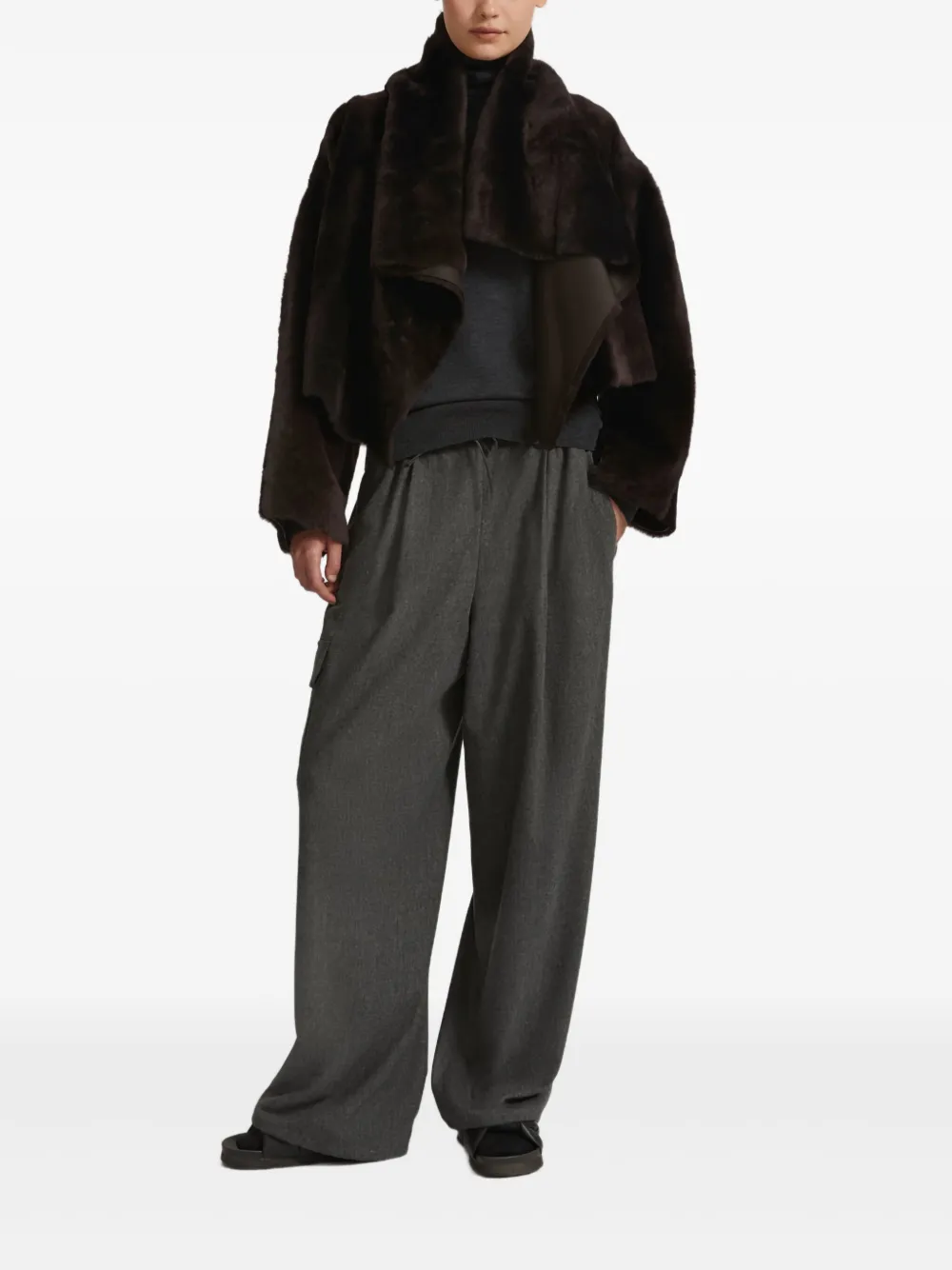 Yves Salomon draped lambskin jacket | Leather Jackets | Image 2
