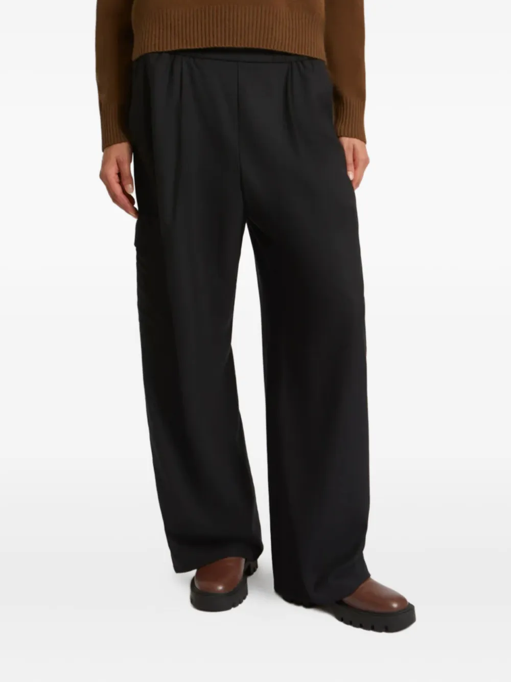 Yves Salomon Cargo Drawstring Trousers In Black