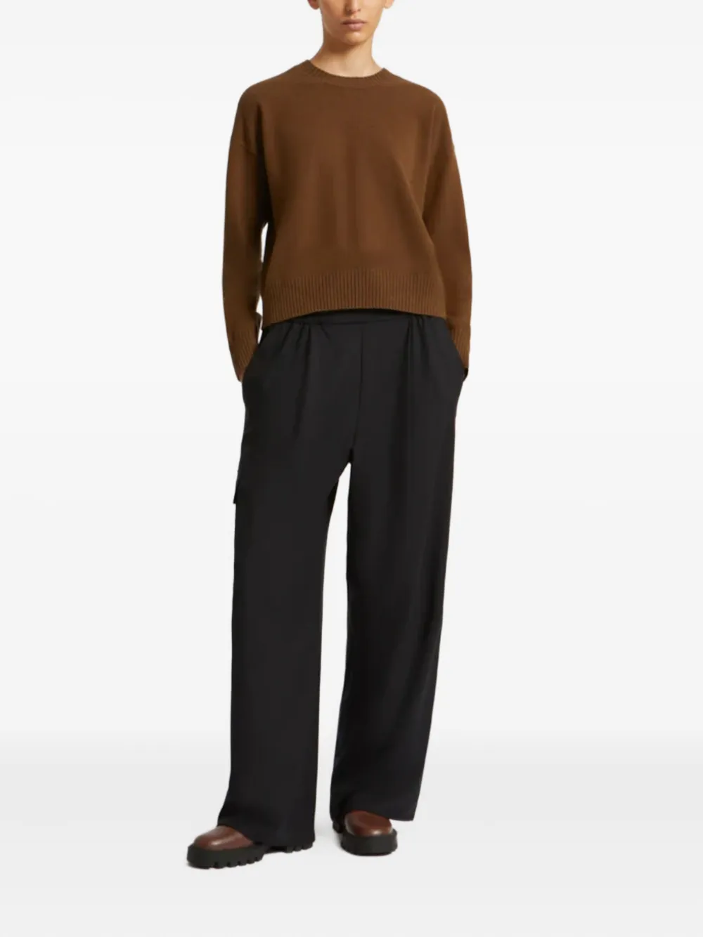 Yves Salomon cargo drawstring trousers - Zwart