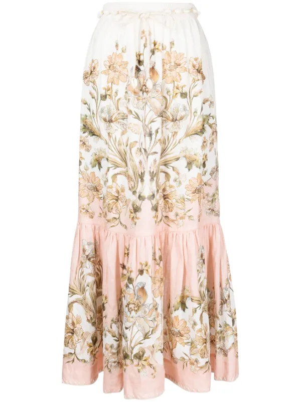 Zimmermann floral clearance skirt