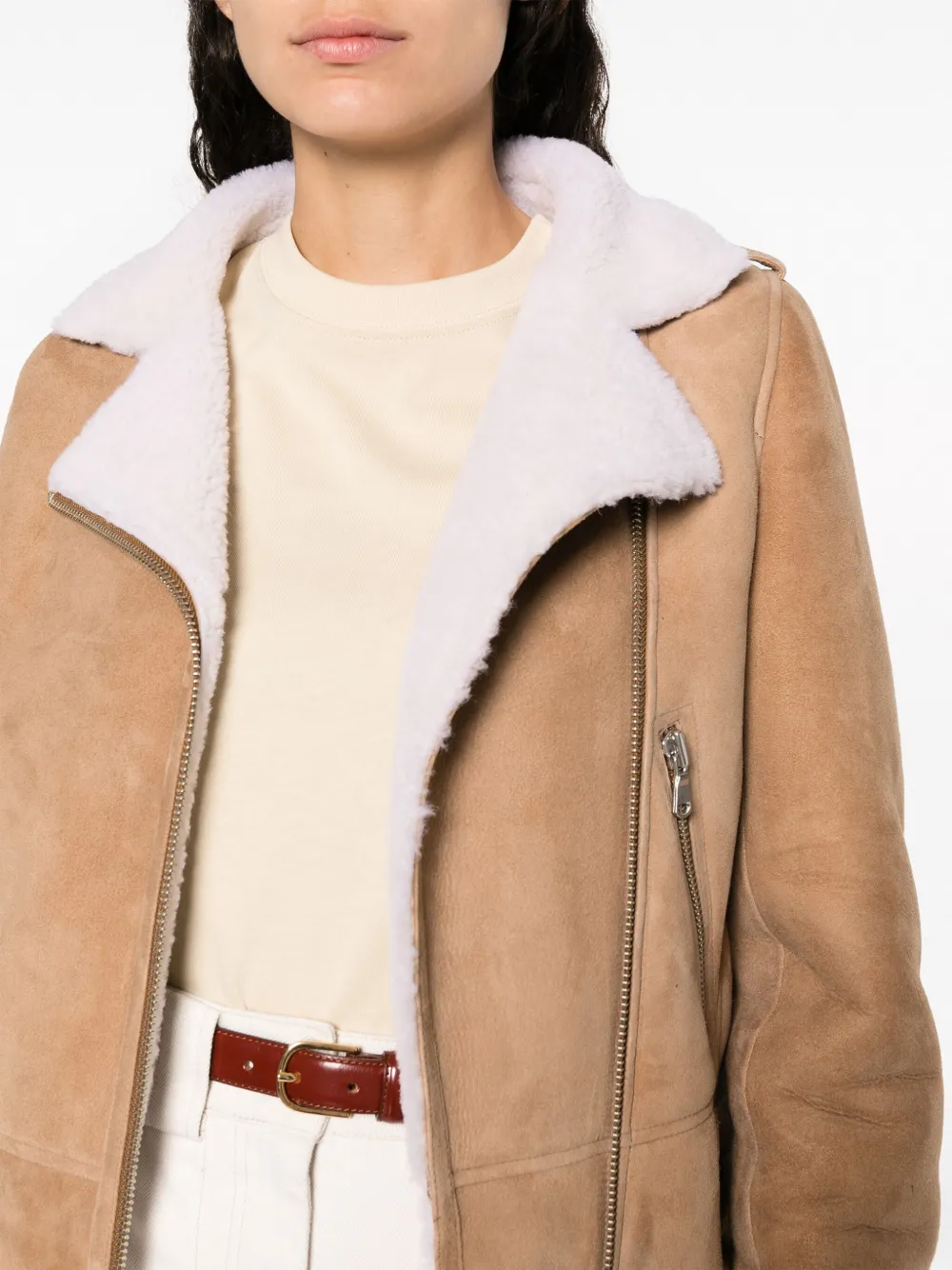 Yves Salomon Lammy bikerjack Beige