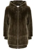 Yves Salomon hooded shearling coat - Green