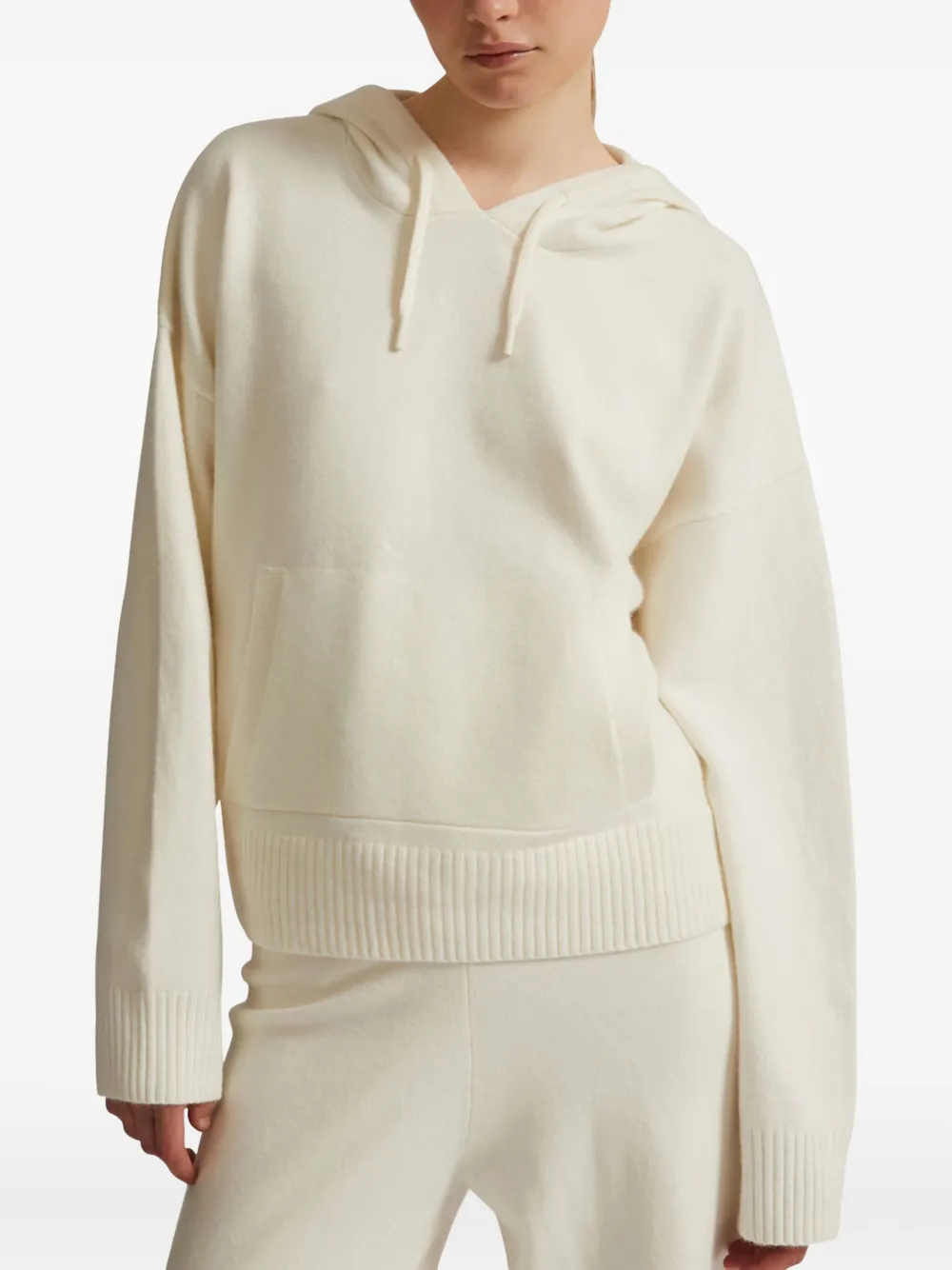 Yves Salomon Hooded Pocket Sweater In Neutral