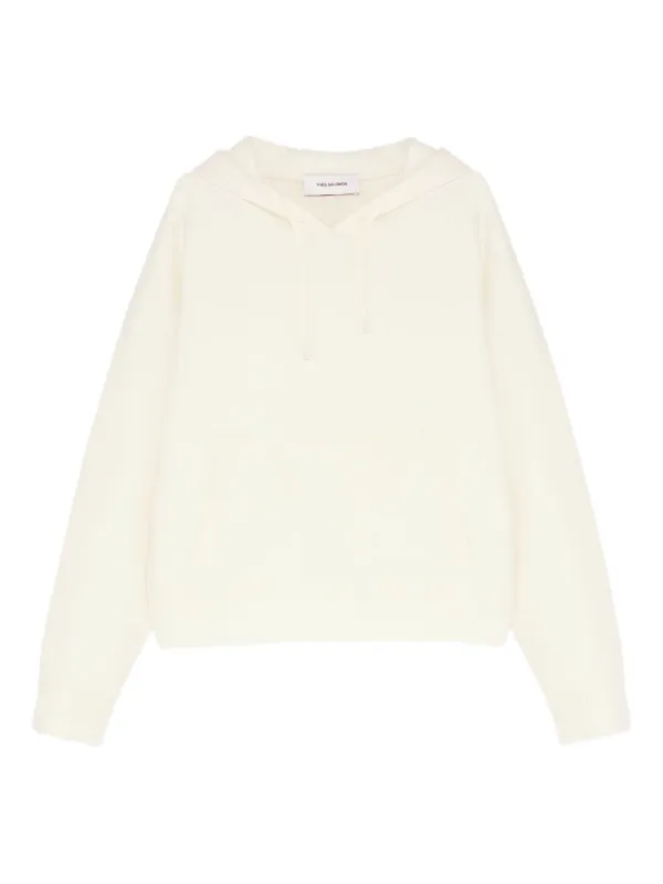 Yves Salomon Hooded Pocket Sweater in White