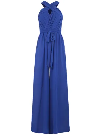 Badgley Mischka pleated bodice wide leg Jumpsuit Farfetch